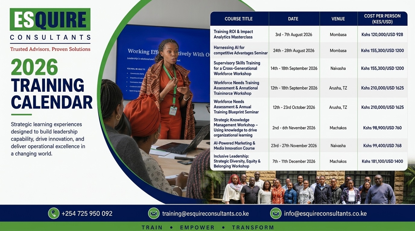 2026 Training Calendar